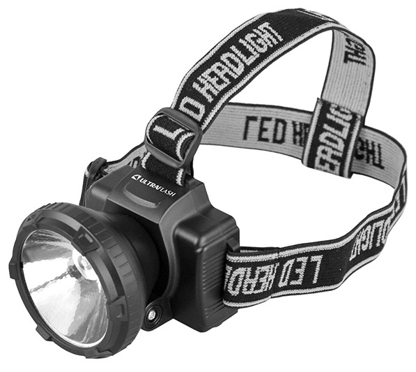 Ultraflash фонарь 5364 LED налобный аккум. (220В, чёрный, 0.5 Вт LED, 2 реж, пласт, бокс) 1/5/100 оптом