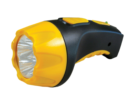 Ultraflash фонарь 3804 LED аккум. ( 220В, чёрный/жёлтый, 4LED) 1/5/80 оптом