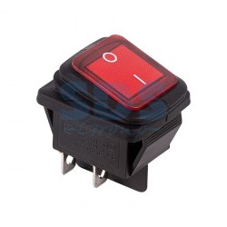 REXANT 36-2360 Выкл. клавишный 250V 15А (4с) ON-OFF красный с подсветкой ВЛАГОЗАЩ (RWB-507) (10) оптом