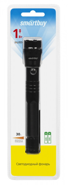 SmartBuy фонарь SBF-600-K 1W алюм., чёрный (1/240) оптом