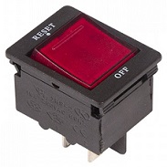 REXANT 36-2620 Выкл.-автомат клавишный 250V 10А (4с) RESET-OFF красный с подсв. (IRS-2-R15) п/ос оптом