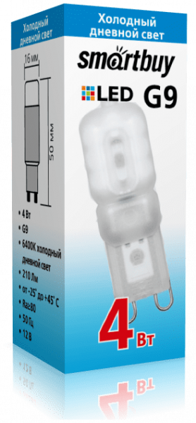 Smartbuy лампа LED-G9-4W/4000 220V SBL-G9 04-40K (10/1000) п/ос оптом