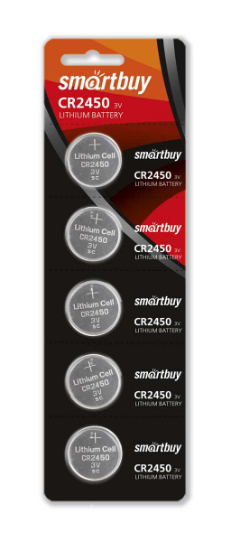 SmartBuy батарейка CR2450/5B арт.SBBL-2450-5B 100/4000  оптом