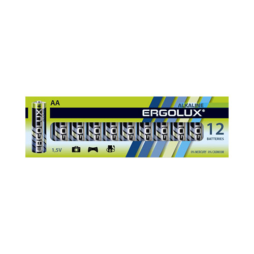 Ergolux батарейка LR-06 BP-12 (картон. кор.) 12/720 оптом