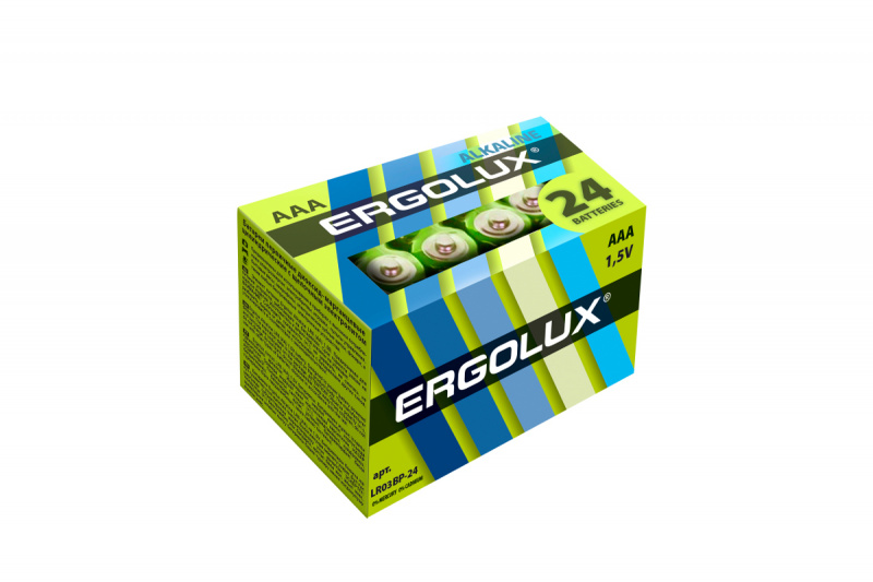 Ergolux батарейка LR-03 BP-24 (картон. кор.) 24/240/480/168! оптом