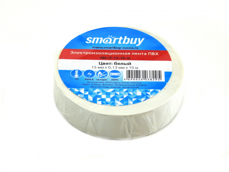 Smartbuy изолента  13х15-10 белая арт.SBE-IT-15-10-w (10/500) оптом
