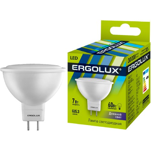 Ergolux лампа JCDR LED7-/6500K/GU5.3 светод. 10/100 оптом