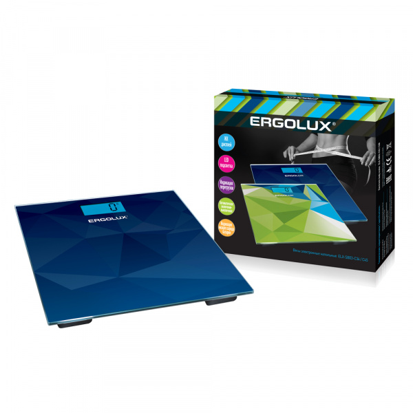 ERGOLUX Весы напольные ELX-SB03-C45 абстракция синяя (до180 кг,LED подсветка) оптом