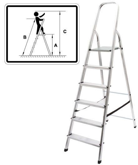 КУРС Лестница-стремянка алюминиевая, 6 ступеней, вес 4,6кг  оптом
