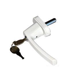Ручка оконная металлическая с замком W (белая) защита для детей  оптом