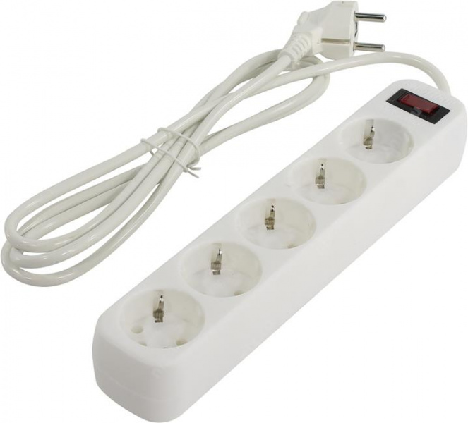 Smartbuy сетевой фильтр 5 розеток 3м белый (10А, 2,2 кВт) SBSP-30-W (1/45) оптом
